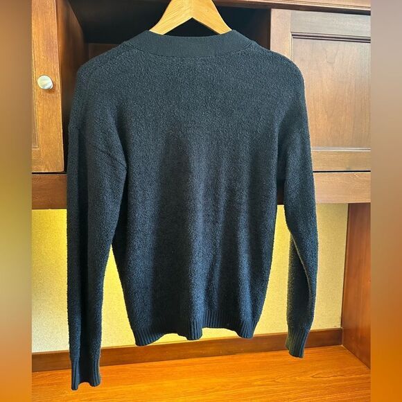 Joie Black Teddy Super Soft V-Neck Cardigan Sweater Size Small - Picture 2 of 4